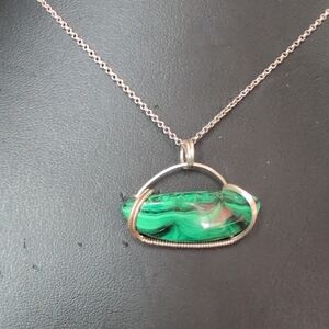 Sterling Silver Malachite Pendant